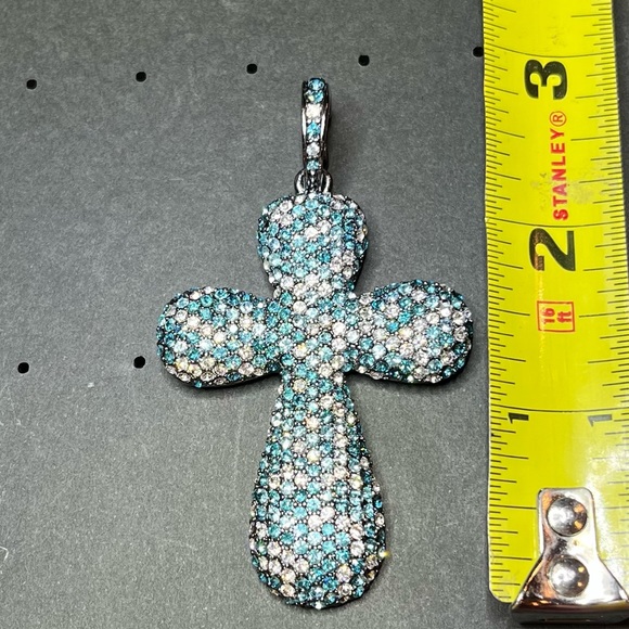 Real Collectibles by Adrienne Pave Cross Pendant with Chain - Picture 5 of 6